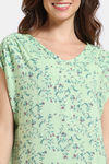 Zivame Floral Vines Woven Full Length Nightdress - Arcadian Green — thumbnail 5